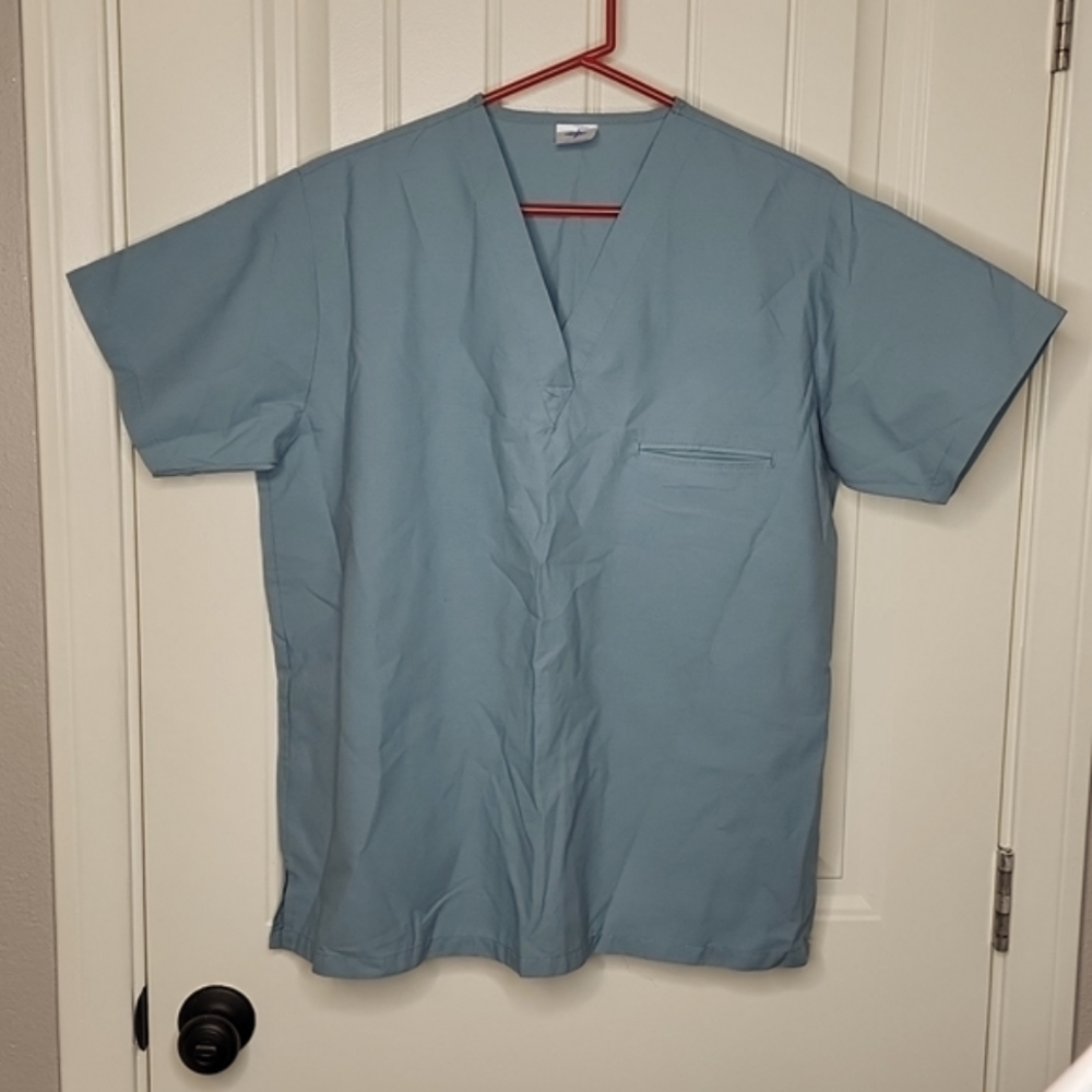 Medline Scrub Top Unisex Gray Blue